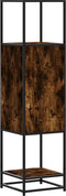 vidaXL - Hoge - kast - 35,5x35x139 - cm - bewerkt - hout - en - metaal - gerookt - eiken