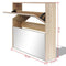 vidaXL - Schoenenkast - tweelaags - met - spiegel - 63x17x67 - cm - eiken