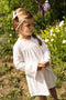 Koko Noko T-GIRLS - Meisjes Jurk - Broderie met Ruches - Gebroken Wit - Maat 116