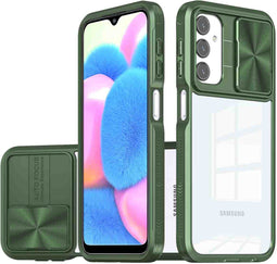 iMoshion Hoesje Geschikt voor Samsung Galaxy A25 Hoesje - iMoshion Camslider Backcover - Donkergroen