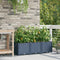 vidaXL - Tuinplanten - met - Water - Irrigatiesysteem - - - Set - van - 3 - - - Grijs