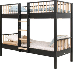 Bopita Ivo stapelbed 90x200 - Mat Zwart/Naturel