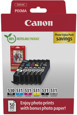 Canon PGI-530/CLI-531 - Photo Value-verpakking - 6 stuks (2 stuks)