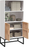 vidaXL - Hoge - kast - 60x35x125 - cm - bewerkt - hout - wit