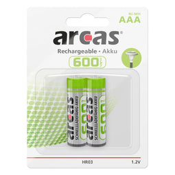 Battery Sales Europe Oplaadbare Batterijen ARCAS Rechargeable NimH AAA/HR03 600mAh, 2st.