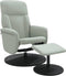 Fauteuil met voetenbank verstelbaar fluweel lichtgrijs