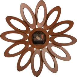 Wall clock Fiore dark wood veneer