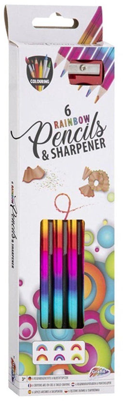 Potloden met Puntenslijper Regenboog