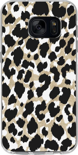 Hoesje Geschikt voor Samsung Galaxy S7 Hoesje Siliconen - Design Backcover siliconen - Meerkleurig / Panther Black / Gold