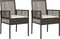 vidaXL - Tuinstoelen - 2 - stuks - met - Kussens - Bruin - Poly - Rattan