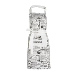 DDDDD schort Italian food 85 x 85 cm white per 2 stuks