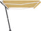 vidaXL - Luifel - vrijstaand - automatisch - 500x350 - cm - geel - en - wit