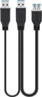 Goobay USB 3.0 - Y-kabel 2x A - 30cm - Zwart