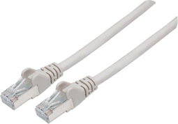 Intellinet 740869 RJ45 Netwerkkabel, patchkabel CAT 6A S/FTP 3.00 m Grijs Folie afscherming, Afscherming gevlochten, Af