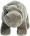 Aurora Pluche dieren knuffel nijlpaard - 14 x 27 cm - Knuffeldieren - nijlpaarden - speelgoed