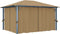 vidaXL - Prieel - met - gordijn - 300x300 - cm - aluminium - antraciet