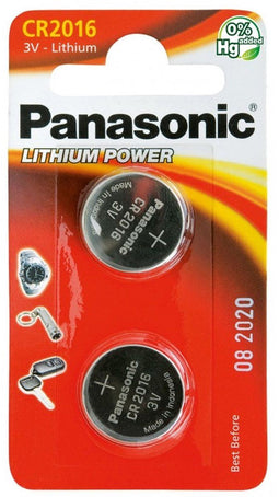 Panasonic CR-2016EL/2B - Knoopcel lithium CR2016 - 3 Volt 20x1,6mm (2 stuks)