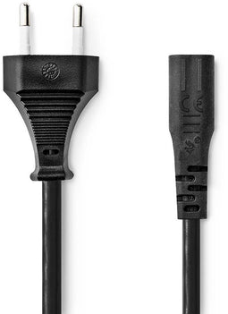 Nedis CEGL11060BK20 - Stroomkabel Euro-connector - 200cm - Zwart