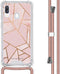 iMoshion Hoesje Geschikt voor Samsung Galaxy A40 Hoesje Met Koord - iMoshion Design Hoesje met Koord - Goud / Roze / Pink Graphic