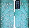 iMoshion Hoesje Geschikt voor Samsung Galaxy S21 FE Hoesje Met Pasjeshouder - iMoshion Design Softcase Bookcase - Blauw / Meerkleurig / Blossom