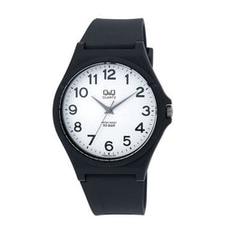 Q&Q VQ66J004Y - Horloge - Sport - Analoog - Unisex - Plastic band - Rond - Cijfers - Kunststof - Zwart - Wit