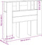 vidaXL - Hoofdbord - Kasten - Zwart - Eiken - 120x19x104,5 - cm - Bewerkt - Hout