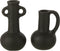 J-Line vaas Amforen - keramiek - zwart - 2 stuks - 20 cm hoog