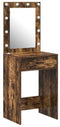 vidaXL - Kaptafel - met - LED-verlichting - - - Gerookt - Eiken - 50x41x135 - cm