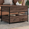 vidaXL - Salontafel - 70x50x50 - cm - bewerkt - hout - en - metaal - bruineikenkleur