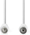 Nedis Coaxkabel - Coax Male naar Coax Female - 90 dB - 75 Ohm - 5.00 m - Wit