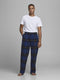 JACK&JONES JACRIMON - Heren pyjama broek - 100% biologisch katoen - Donkerblauw met geel