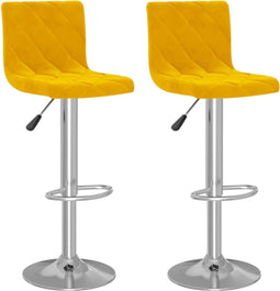 vidaXL - Barkrukken - 2 - st - fluweel - mosterdgeel