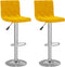 vidaXL - Barkrukken - 2 - st - fluweel - mosterdgeel