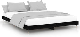 vidaXL - Bedframe - bewerkt - hout - zwart - 120x200 - cm