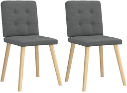 vidaXL - Eetkamerstoelen - 2 - st - stof - donkergrijs