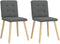 vidaXL - Eetkamerstoelen - 2 - st - stof - donkergrijs