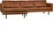 BePureHome Rodeo Chaise Longue Links - Leer - Cognac - 85x300x86