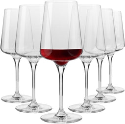 KROSNO - Rode wijnglazen - Set van 6 glazen 500 ml - Elegant ontwerp (set van 6)