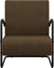 vidaXL Fauteuil stof donkerbruin