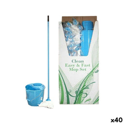 Set met emmer en dweil La Mopperia Blauw (40 Stuks)