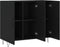 vidaXL - Dressoir - 90x34x80 - cm - bewerkt - hout - zwart