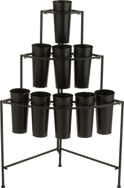 J-Line bloemenstandaard 9 Stuks - metaal - zwart - small - Ø 46 cm