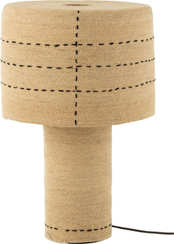 J-Line tafellamp Stippellijnen - zeegras - naturel/zwart