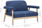 vidaXL - Tweezitsbank - stof - blauw