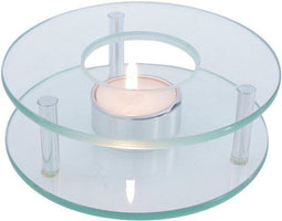 Theepot rechaud - warmhoudplaat - glas - D12 x H4 cm