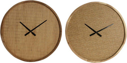 Muurklok DKD Home Decor Hout Bruin Tropisch 60 x 5 x 60 cm (2 Stuks)
