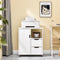 SoBuy FBT105-W - Bijzettafel - 1 open vak 2 lades 1 deur - Wit