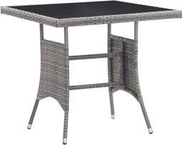 vidaXL - Tuintafel - 80x80x74 - cm - poly - rattan - antraciet