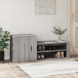 vidaXL - Schoenenkast - 130x35x54 - cm - bewerkt - hout - gerookt - eikenkleurig