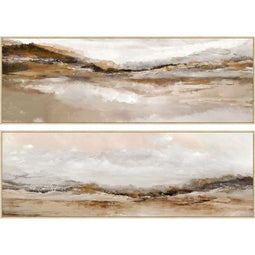 Schilderij Home ESPRIT Wit Bruin Modern Landschap 153 x 4,3 x 53 cm (2 Stuks)